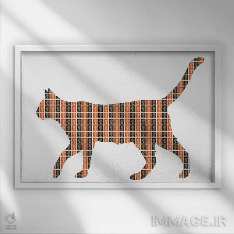 تابلو دکوراتیو ببر آسان گیر اثر گری هاگبن - نمای قابدار سفید