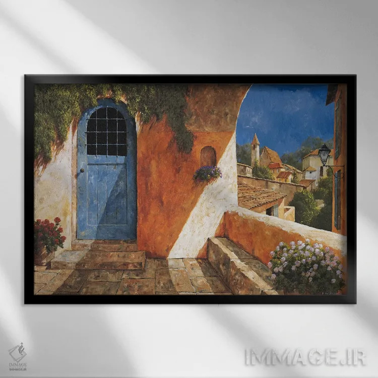 تابلو دکوراتیو در فرانسوی اثر گیل آرشامبو - نمای قابدار مشکی