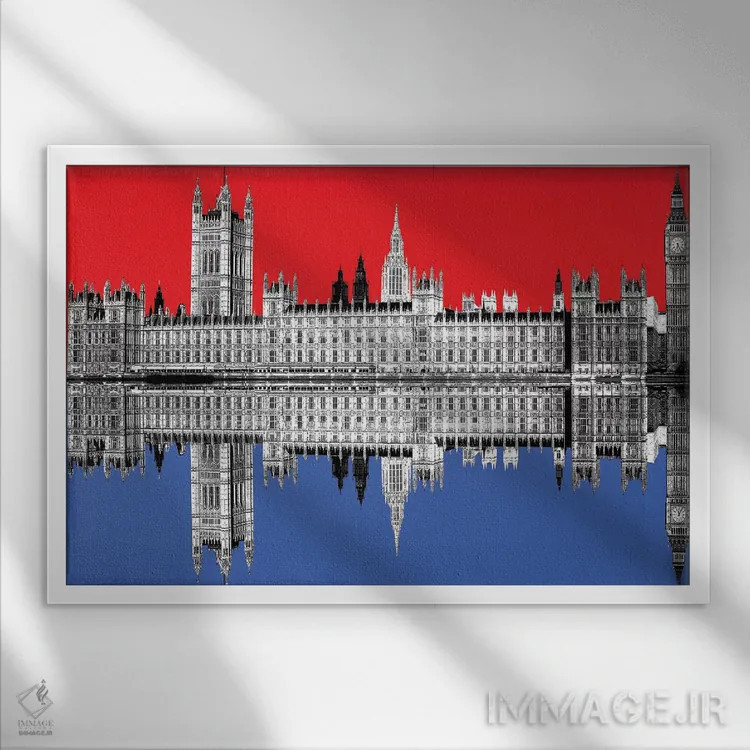 تابلو دکوراتیو وست مینستر اثر گری هاگبن - نمای قابدار سفید