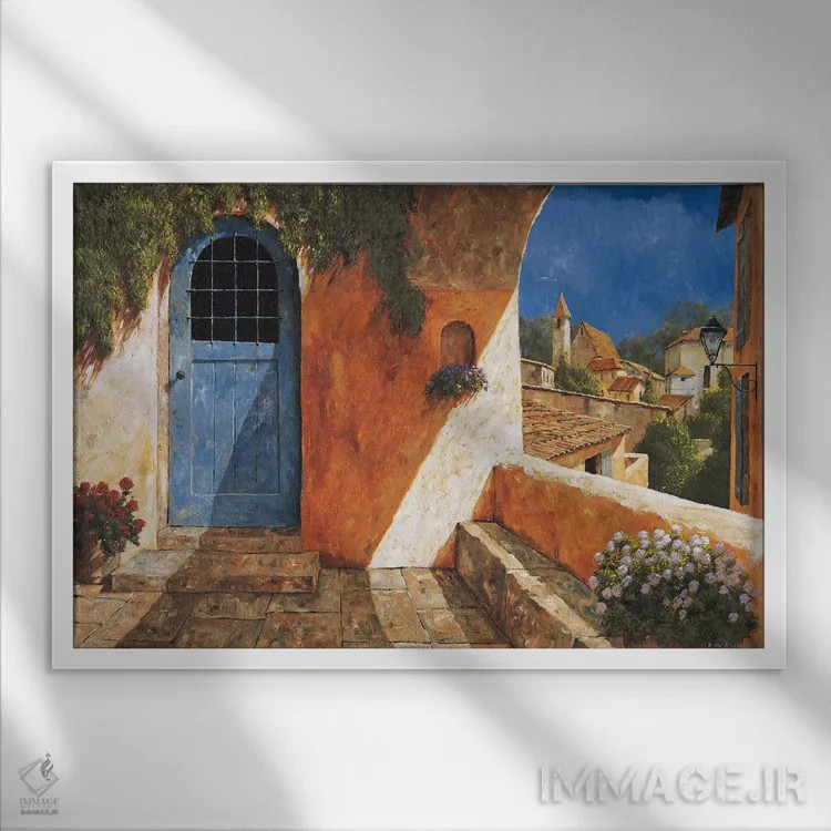 تابلو دکوراتیو در فرانسوی اثر گیل آرشامبو - نمای قابدار سفید