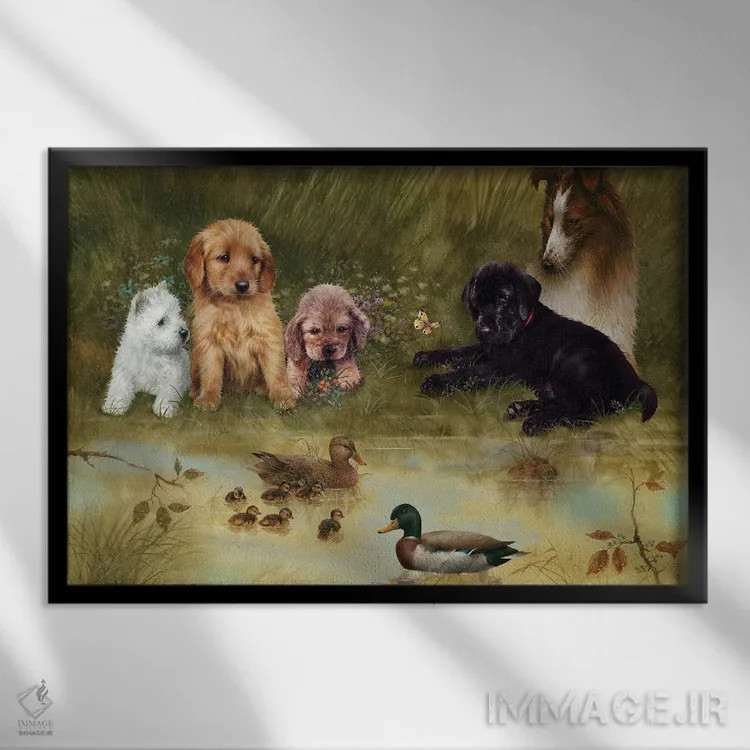 تابلو دکوراتیو بازدید از برکه اثر جوردانو استودیو - نمای قابدار مشکی