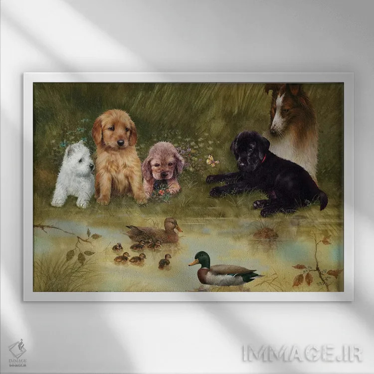 تابلو دکوراتیو بازدید از برکه اثر جوردانو استودیو - نمای قابدار سفید