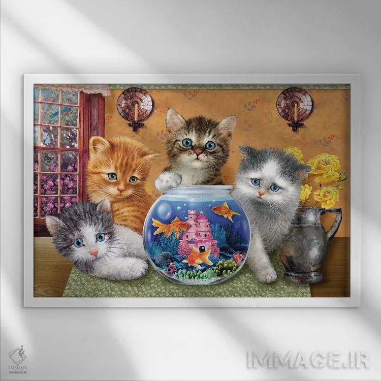 تابلو دکوراتیو چه کسی نگاه می کند؟ اثر جوردانو استودیو - نمای قابدار سفید