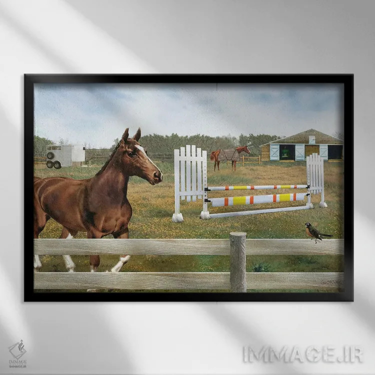 تابلو دکوراتیو تمرین برای وینی اثر جوردانو استودیو - نمای قابدار مشکی