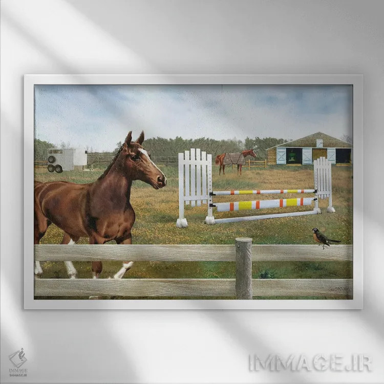 تابلو دکوراتیو تمرین برای وینی اثر جوردانو استودیو - نمای قابدار سفید