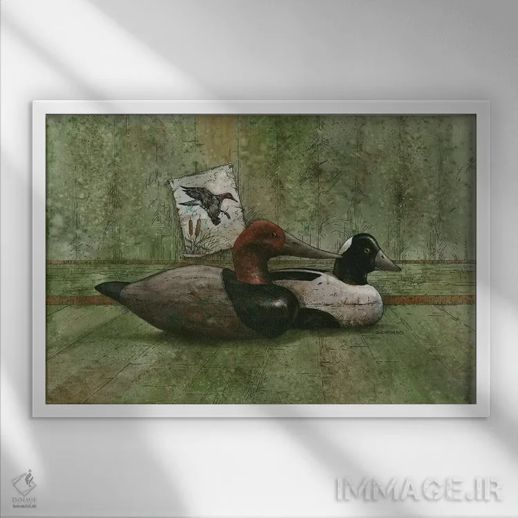 تابلو دکوراتیو برای دریاچه اثر جوردانو استودیو - نمای قابدار سفید