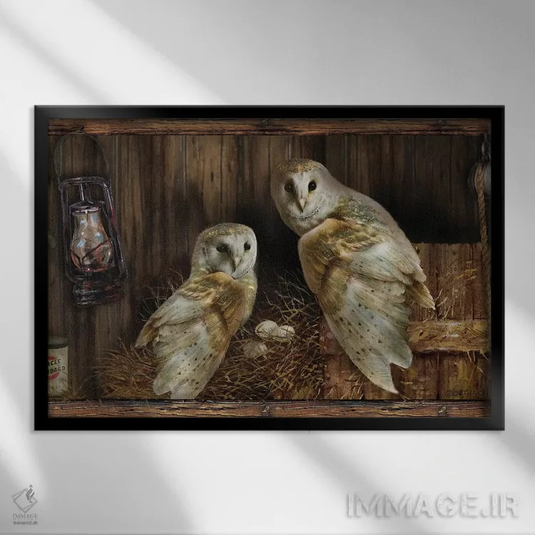 تابلو دکوراتیو چه کسی تماشا می کند؟ اثر جوردانو استودیو - نمای قابدار مشکی