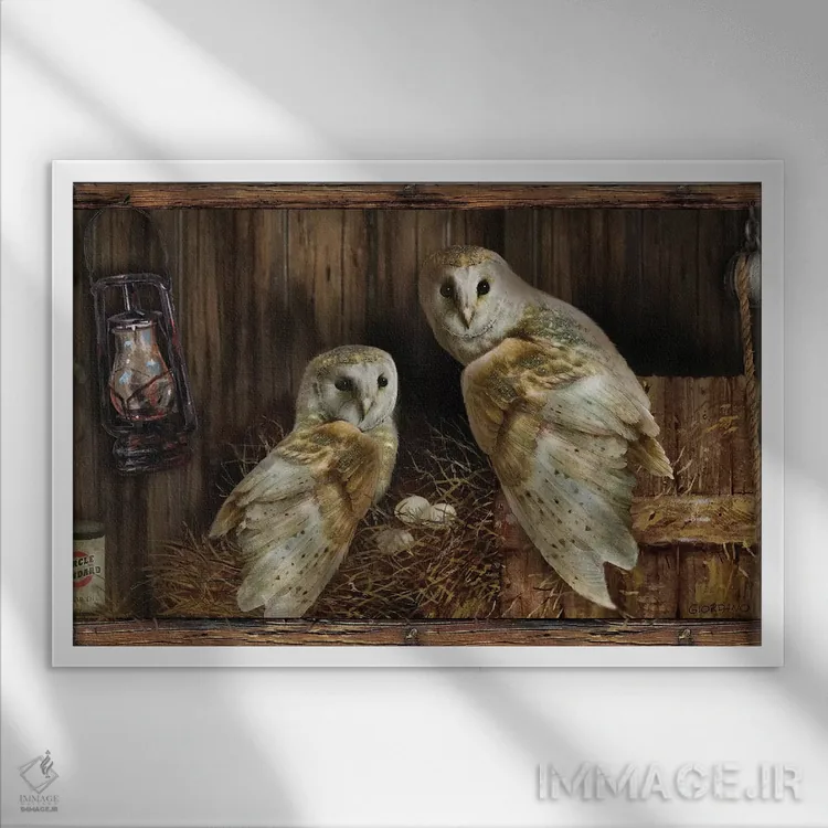 تابلو دکوراتیو چه کسی تماشا می کند؟ اثر جوردانو استودیو - نمای قابدار سفید