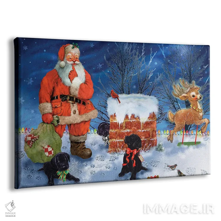 تابلو دکوراتیو دوستان پشت بام سانتا اثر جوردانو استودیو - نمای پرسپکتیو محصول