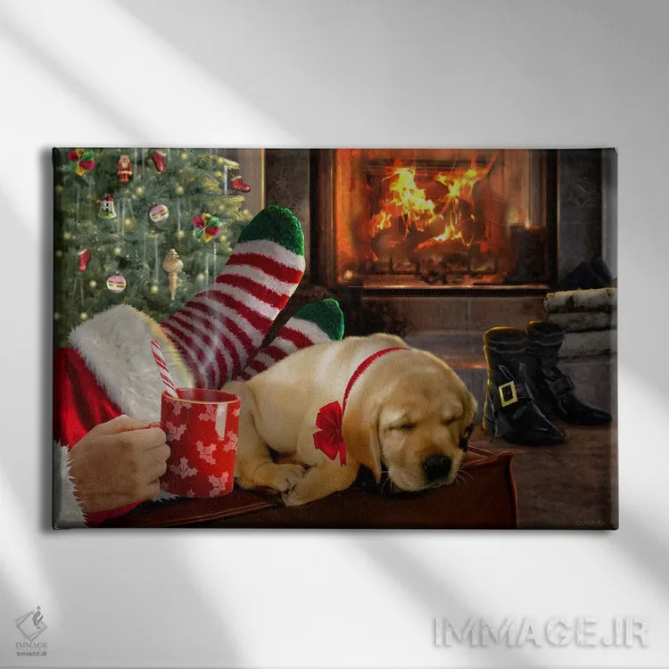 تابلو دکوراتیو سانتا استراحت می کند اثر جوردانو استودیو - نمای روبهرو روی دیوار