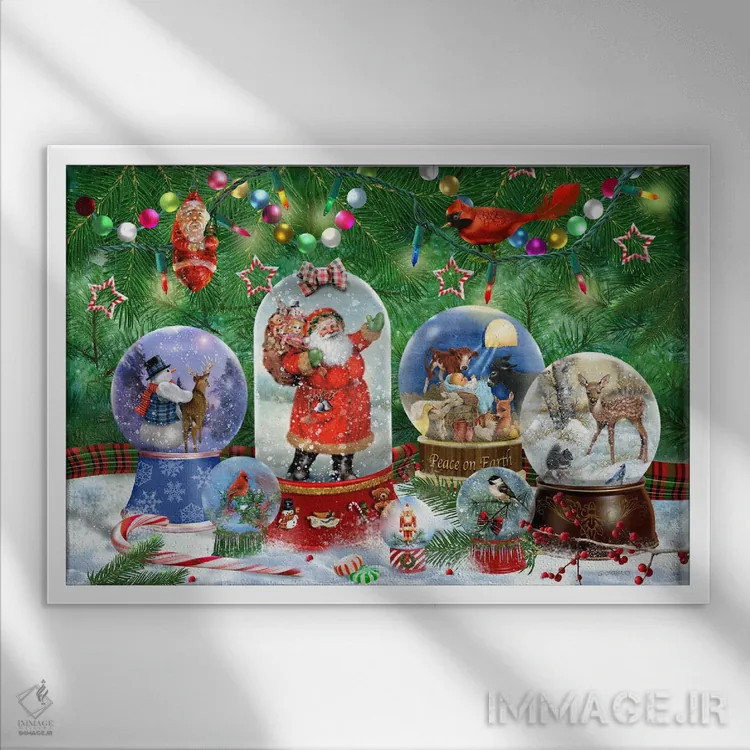 تابلو دکوراتیو جادوی کریسمس I اثر جوردانو استودیو - نمای قابدار سفید