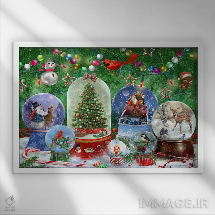 تابلو دکوراتیو جادوی کریسمس II اثر جوردانو استودیو - نمای قابدار سفید