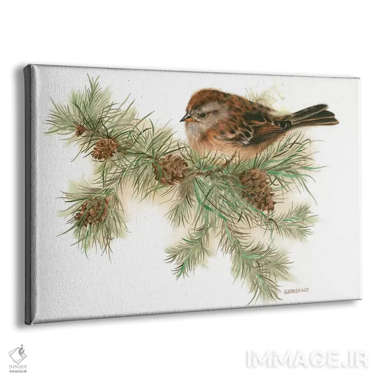 تابلو دکوراتیو بلندی در میان کاج ها اثر جوردانو استودیو - نمای پرسپکتیو محصول