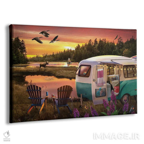 تابلو دکوراتیو بازتاب های کنار دریاچه اثر جوردانو استودیو - نمای پرسپکتیو محصول