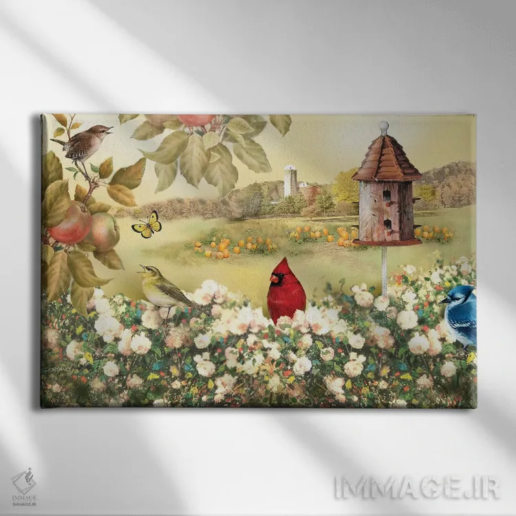 تابلو دکوراتیو بالا تر از گل ها اثر جوردانو استودیو - نمای روبهرو روی دیوار