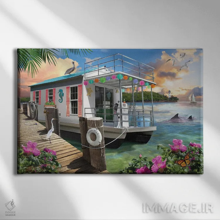 تابلو دکوراتیو روزی دیگر در بهشت اثر جوردانو استودیو - نمای روبهرو روی دیوار