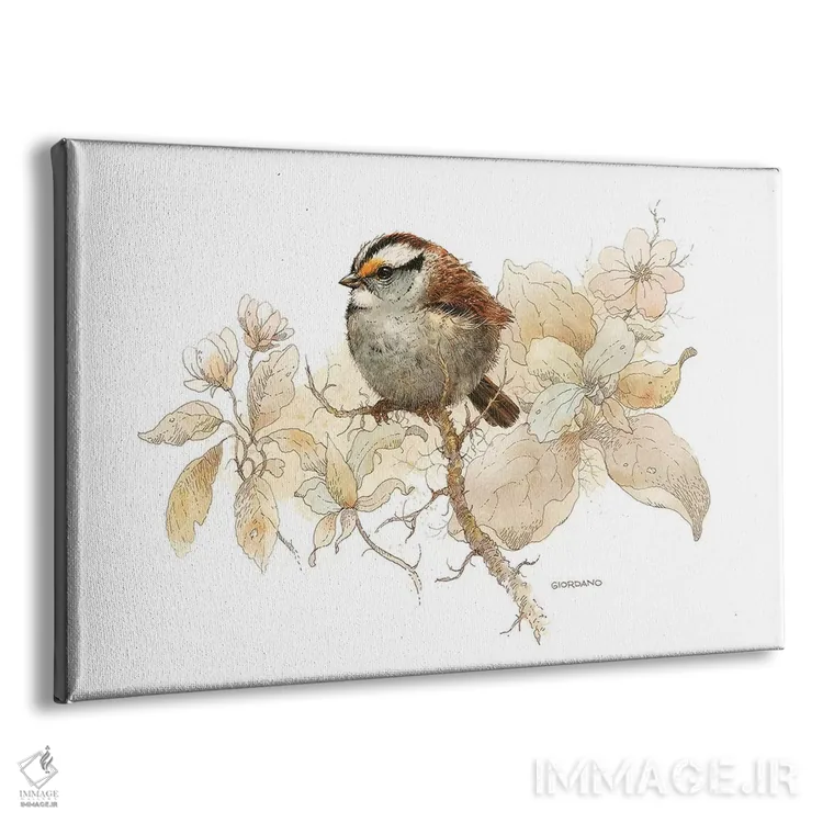 تابلو دکوراتیو طرح گنجشک اثر جوردانو استودیو - نمای پرسپکتیو محصول