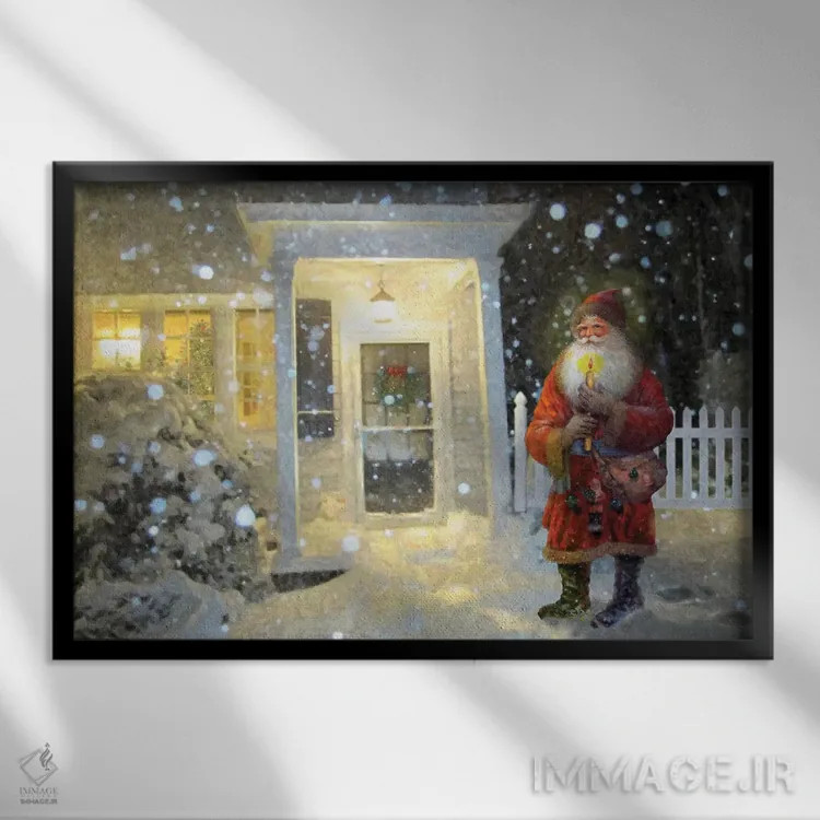 تابلو دکوراتیو ملاقات سانتا اثر جوردانو استودیو - نمای قابدار مشکی
