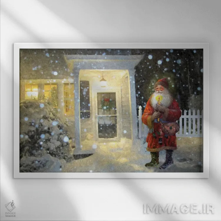 تابلو دکوراتیو ملاقات سانتا اثر جوردانو استودیو - نمای قابدار سفید