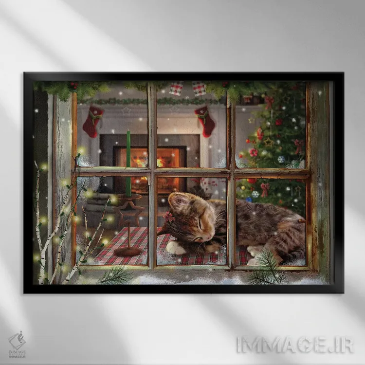 تابلو دکوراتیو عزیزم اینجا گرم است اثر جوردانو استودیو - نمای قابدار مشکی