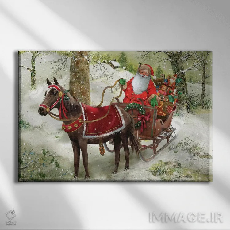 تابلو دکوراتیو بیا کالسکه سواری کنیم اثر جوردانو استودیو - نمای روبهرو روی دیوار