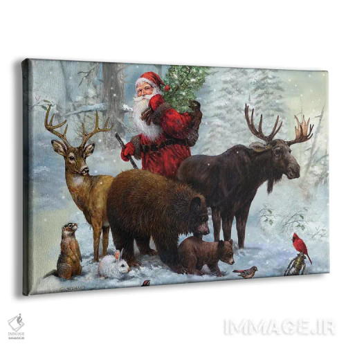 تابلو دکوراتیو بهترین دوستان سانتا اثر جوردانو استودیو - نمای پرسپکتیو محصول