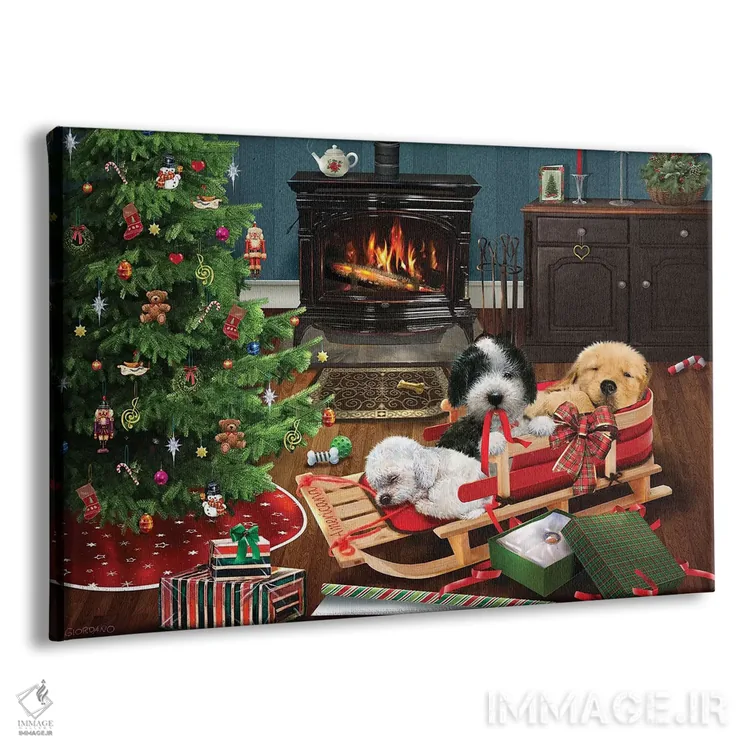 تابلو دکوراتیو سه قلوی خواب آلود اثر جوردانو استودیو - نمای پرسپکتیو محصول