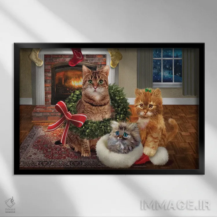 تابلو دکوراتیو سه نفره یعنی جمع اثر جوردانو استودیو - نمای قابدار مشکی