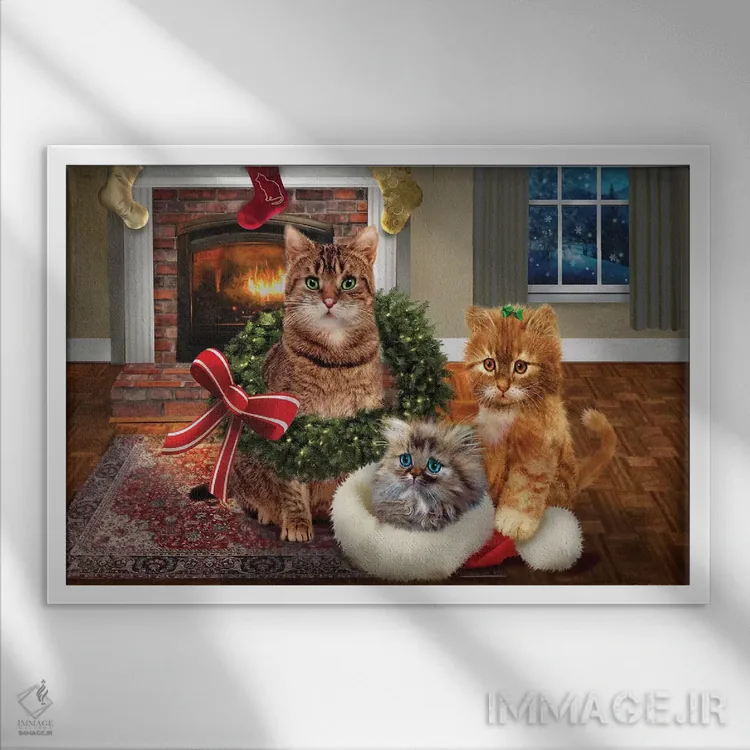 تابلو دکوراتیو سه نفره یعنی جمع اثر جوردانو استودیو - نمای قابدار سفید