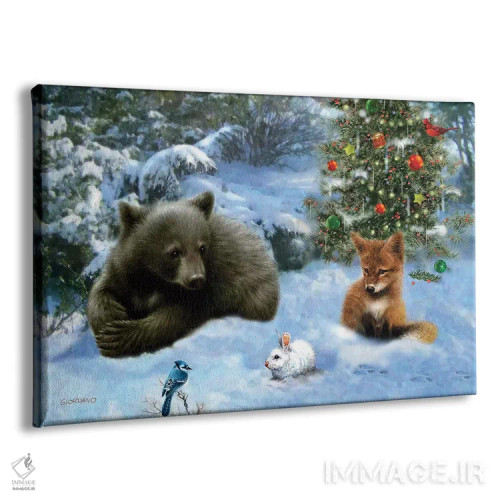 تابلو دکوراتیو همبازی های جنگلی اثر جوردانو استودیو - نمای پرسپکتیو محصول