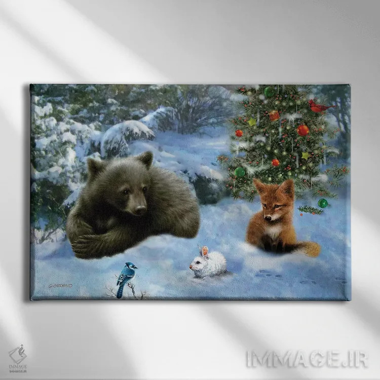 تابلو دکوراتیو همبازی های جنگلی اثر جوردانو استودیو - نمای روبهرو روی دیوار