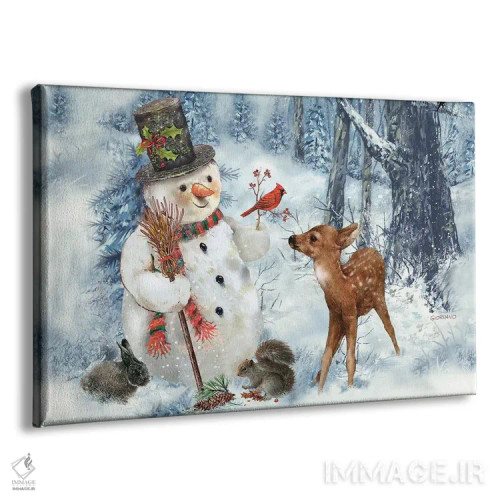 تابلو دکوراتیو آدم برفی جنگلی اثر جوردانو استودیو - نمای پرسپکتیو محصول