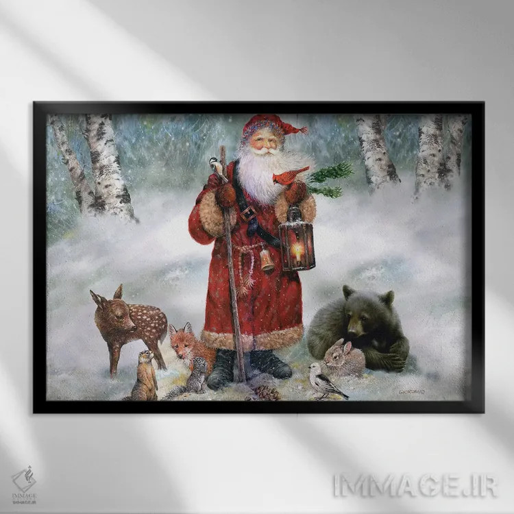 تابلو دکوراتیو سانتای جنگلی اثر جوردانو استودیو - نمای قابدار مشکی