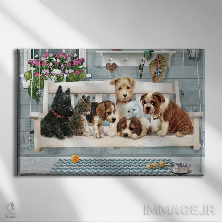 تابلو دکوراتیو دوستان ایوان اثر جوردانو استودیو - نمای روبهرو روی دیوار