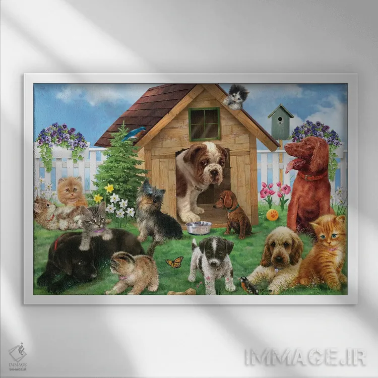 تابلو دکوراتیو قرار بازی بعدازظهر اثر جوردانو استودیو - نمای قابدار سفید