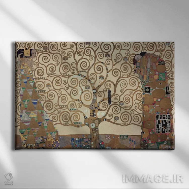 تابلو کلاسیک درخت زندگی اثر گوستاو کلیمت - نمای روبهرو روی دیوار