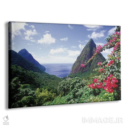 تابلو دکوراتیو منظره ساحلی، خلیج پیتونز، سنت لوسیا اثر گرگ جانستون - نمای پرسپکتیو محصول