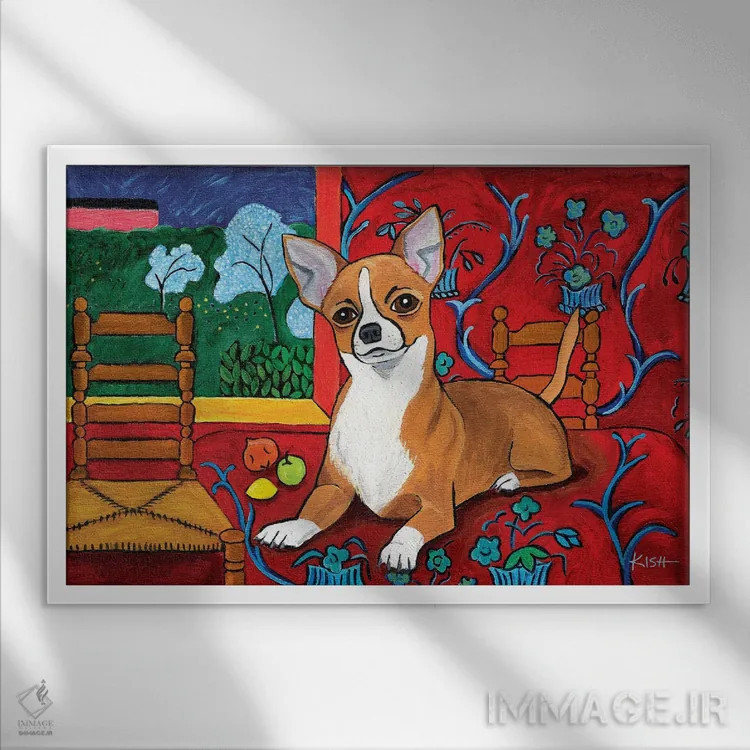 تابلو دکوراتیو چی واوا موتیسه اثر گرچن کیش سرانو - نمای قابدار سفید