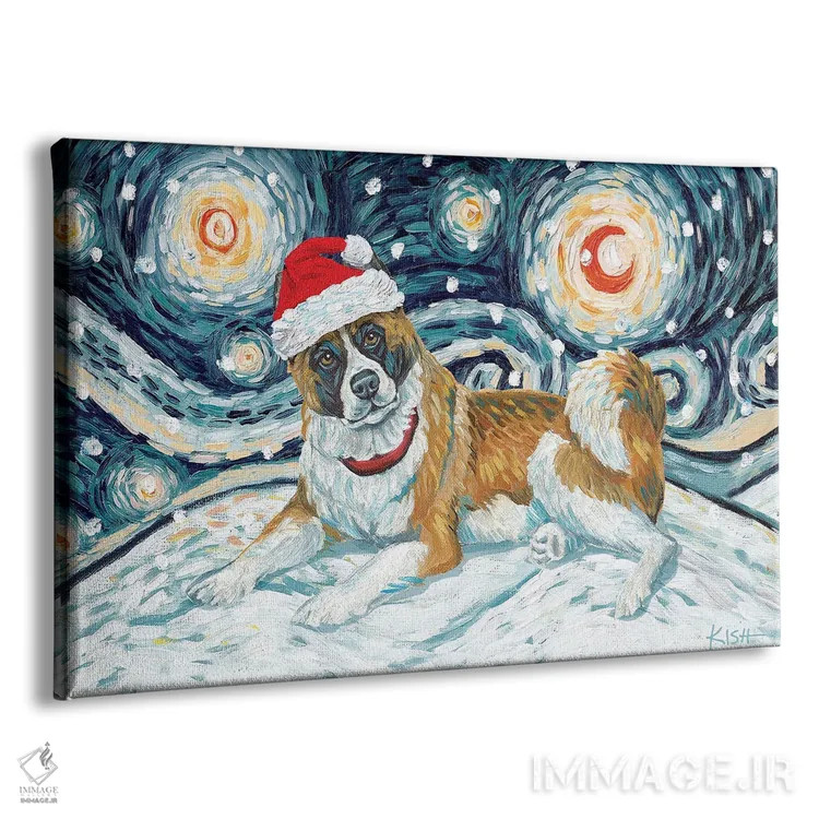 تابلو دکوراتیو آکیتا در یک شب برفی اثر گرچن کیش سرانو - نمای پرسپکتیو محصول