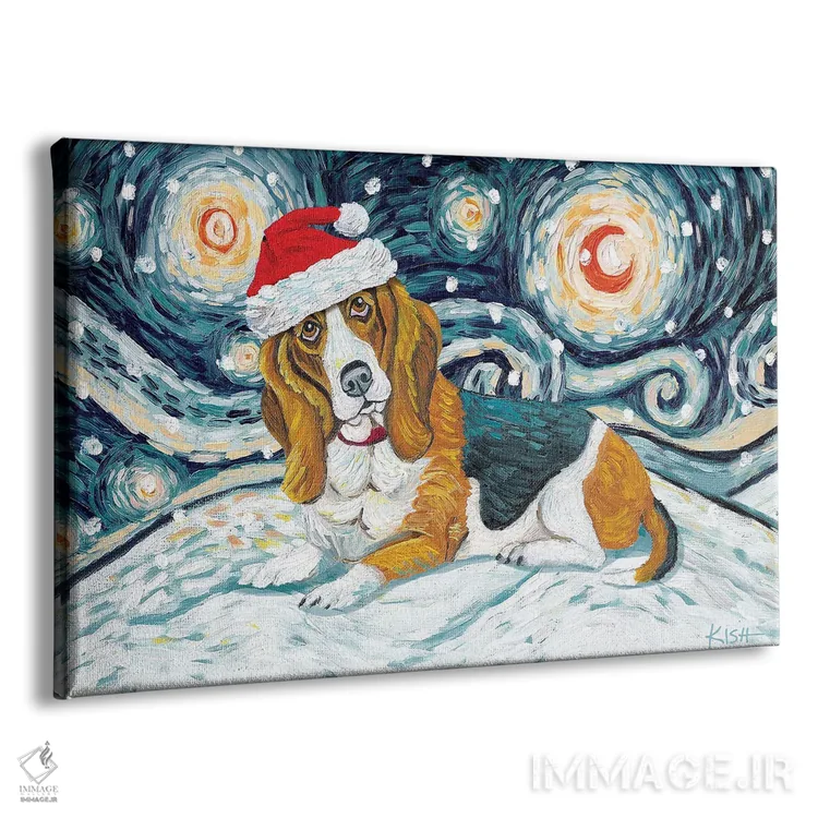تابلو دکوراتیو بست هاوند در یک شب برفی اثر گرچن کیش سرانو - نمای پرسپکتیو محصول
