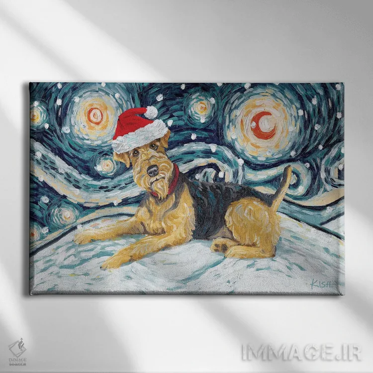 تابلو دکوراتیو تریر ایردل در یک شب برفی اثر گرچن کیش سرانو - نمای روبهرو روی دیوار