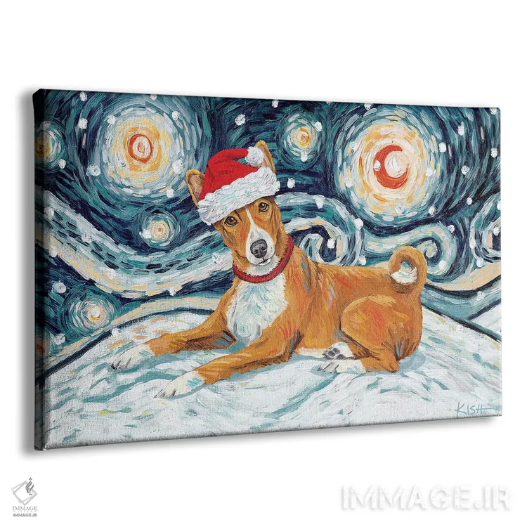 تابلو دکوراتیو باسنجی در یک شب برفی اثر گرچن کیش سرانو - نمای پرسپکتیو محصول