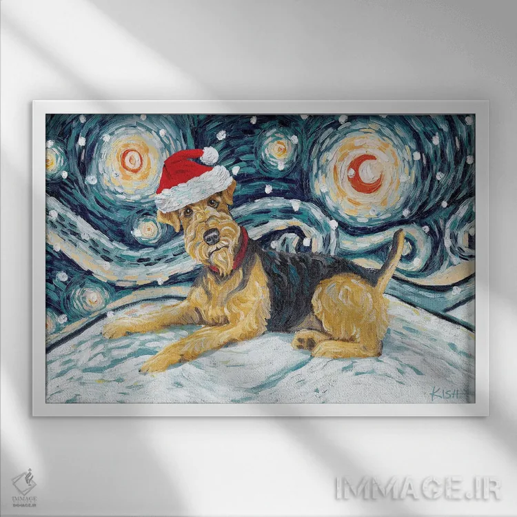 تابلو دکوراتیو تریر ایردل در یک شب برفی اثر گرچن کیش سرانو - نمای قابدار سفید