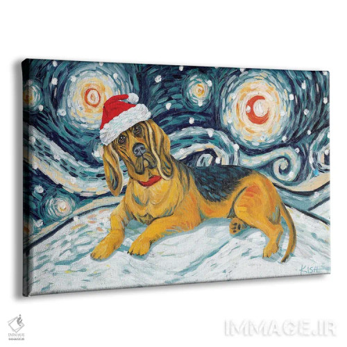 تابلو دکوراتیو بلادهاند در یک شب برفی اثر گرچن کیش سرانو - نمای پرسپکتیو محصول