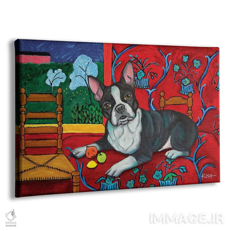 تابلو دکوراتیو بوستون تریر موتیس اثر گرچن کیش سرانو - نمای پرسپکتیو محصول