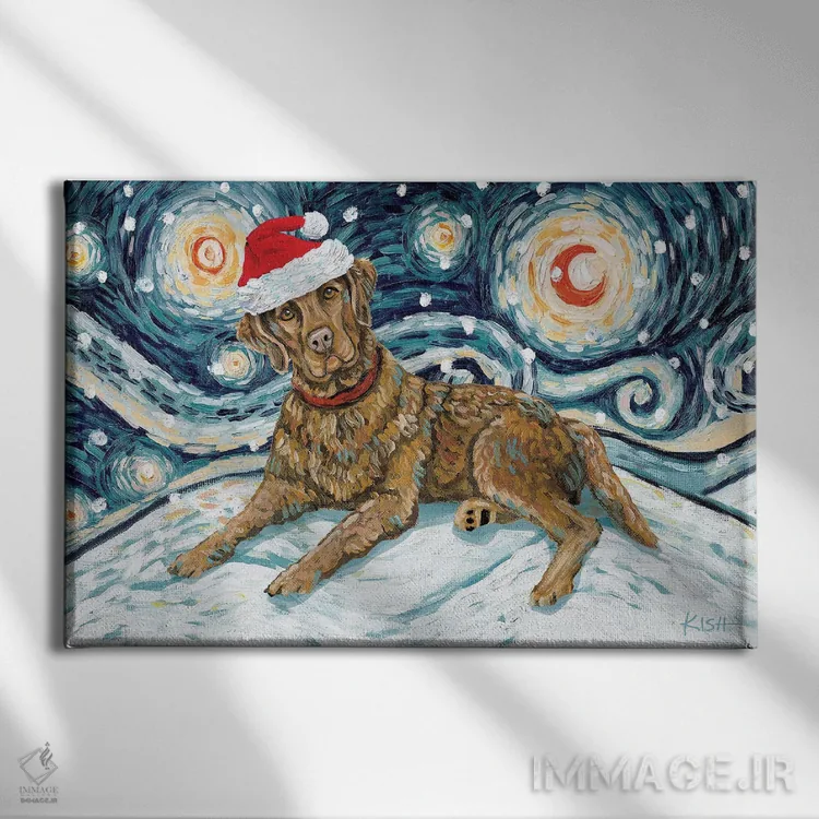 تابلو دکوراتیو ریتریور چساپیک بی در یک شب برفی اثر گرچن کیش سرانو - نمای روبهرو روی دیوار