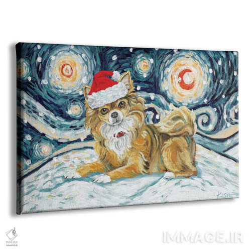 تابلو دکوراتیو چی واوا مو بلند در یک شب برفی اثر گرچن کیش سرانو - نمای پرسپکتیو محصول