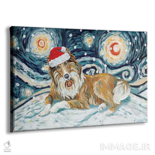 تابلو دکوراتیو کولی با خط سفید در یک شب برفی اثر گرچن کیش سرانو - نمای پرسپکتیو محصول