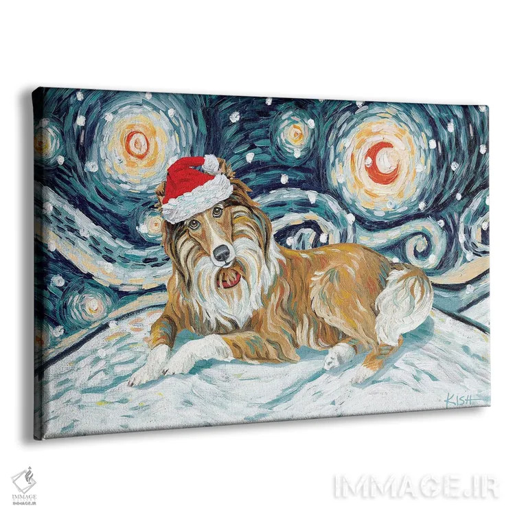 تابلو دکوراتیو کولی با خط سفید در یک شب برفی اثر گرچن کیش سرانو - نمای پرسپکتیو محصول