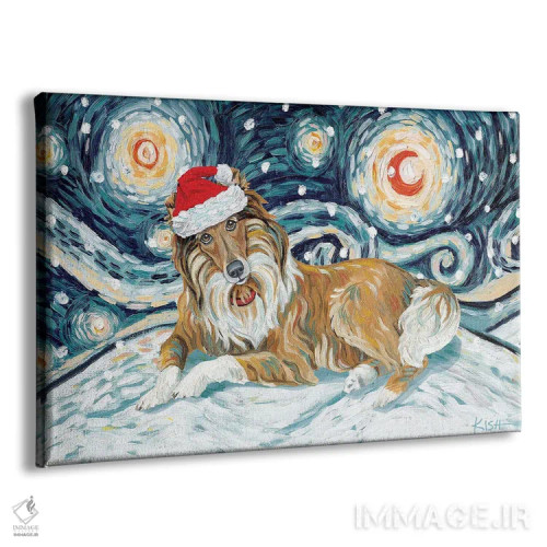 تابلو دکوراتیو کولی با صورت قهوه ای در یک شب برفی اثر گرچن کیش سرانو - نمای پرسپکتیو محصول